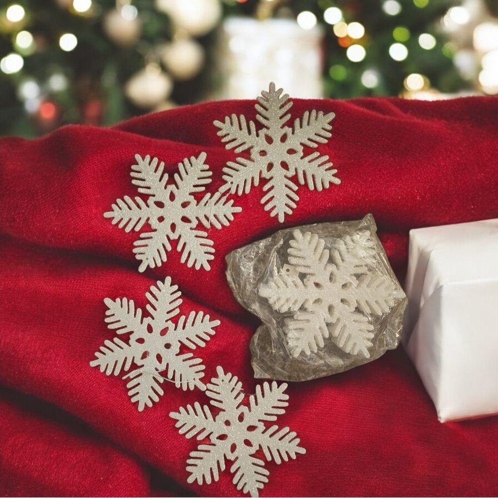 Elegant 6 Inches  Snowflake Ornaments - Set of 12